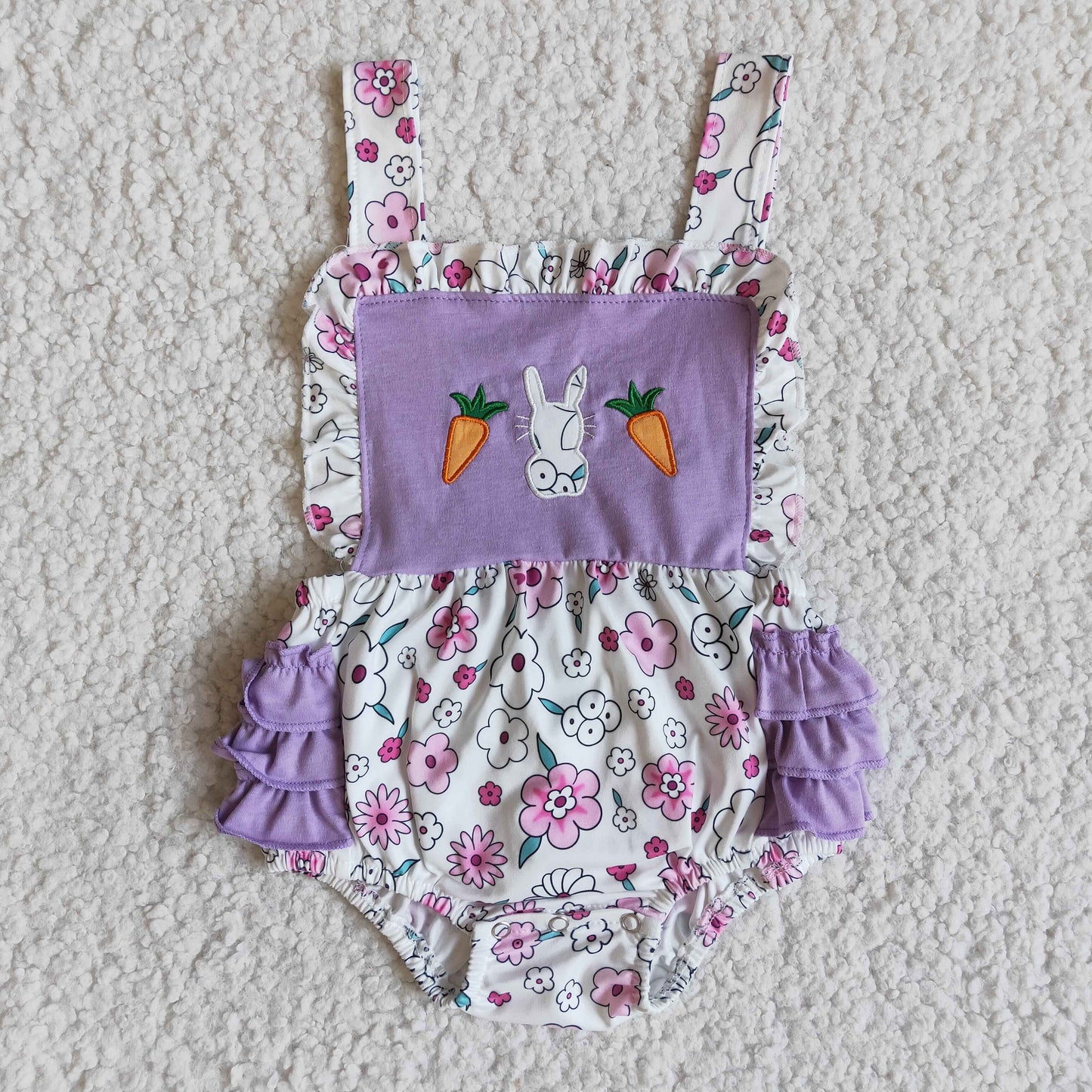 Baby cute carrot bunny easter romper