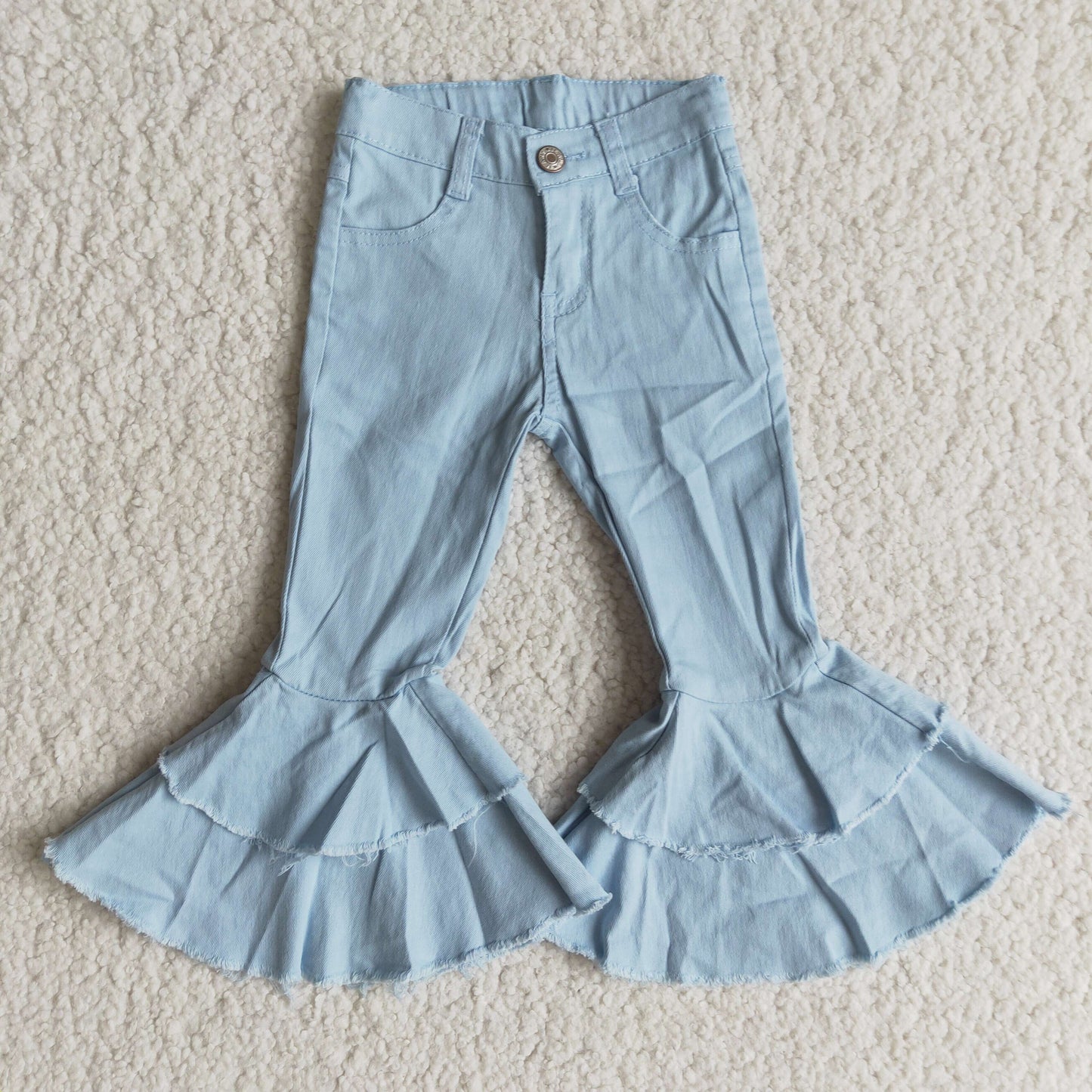 Baby girl's solid color bell bottom jeans