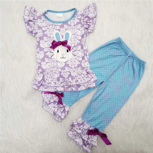Girls' Embroidered Bunny Easter Set