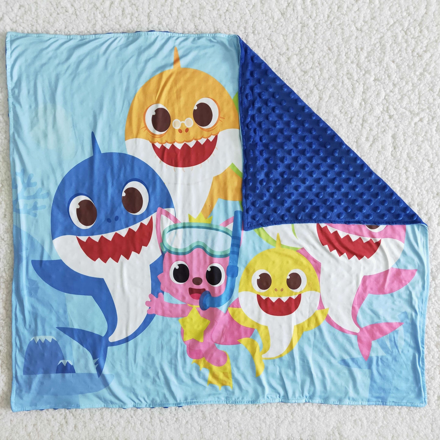 Cartoon Shark Baby Blanket