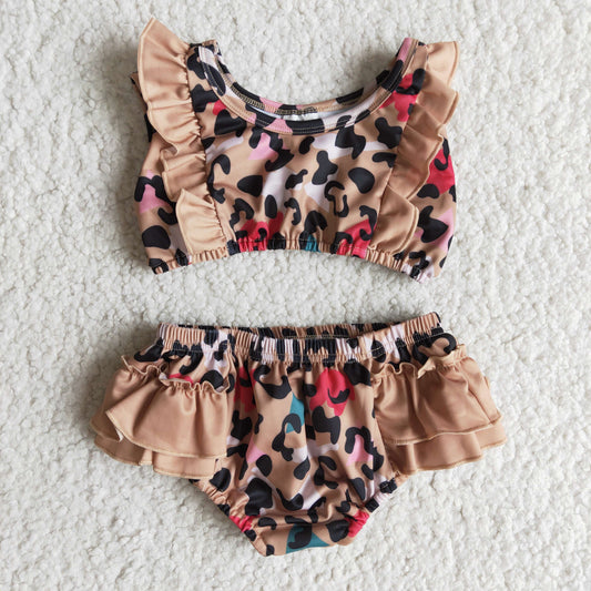 Brown Leopard Swimsuit for Baby Girl