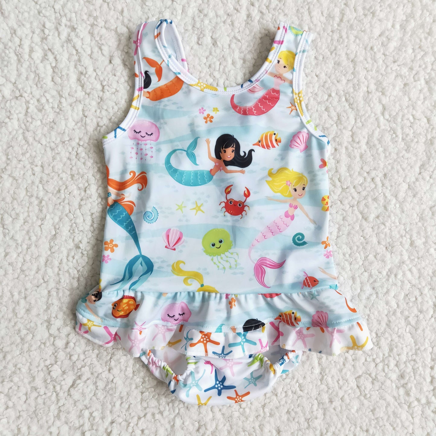 Fish One Piece Swimsuit for Baby Girl