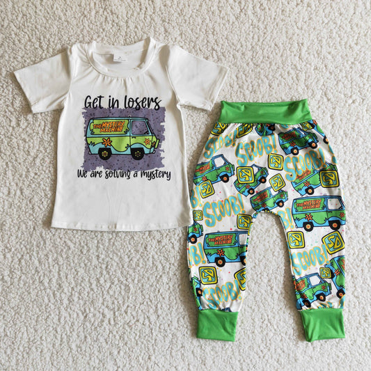 B9-28 cartoon baby boy jogger pants outfit