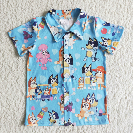 B14-27 cartoon dog boy shirt