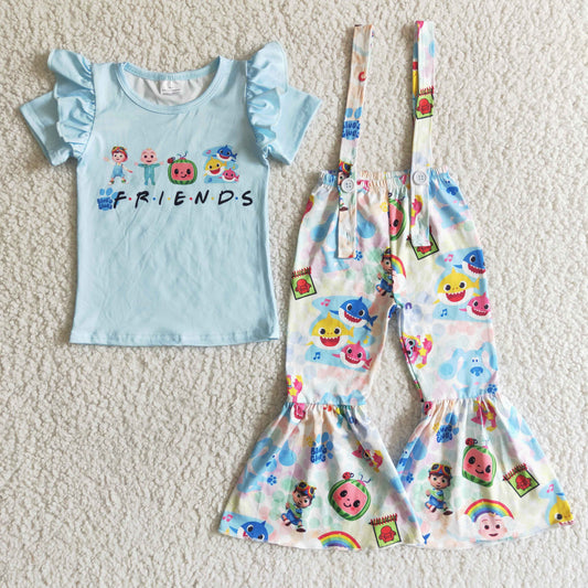 GSPO0040 cartoon watermelon girl overalls outfits