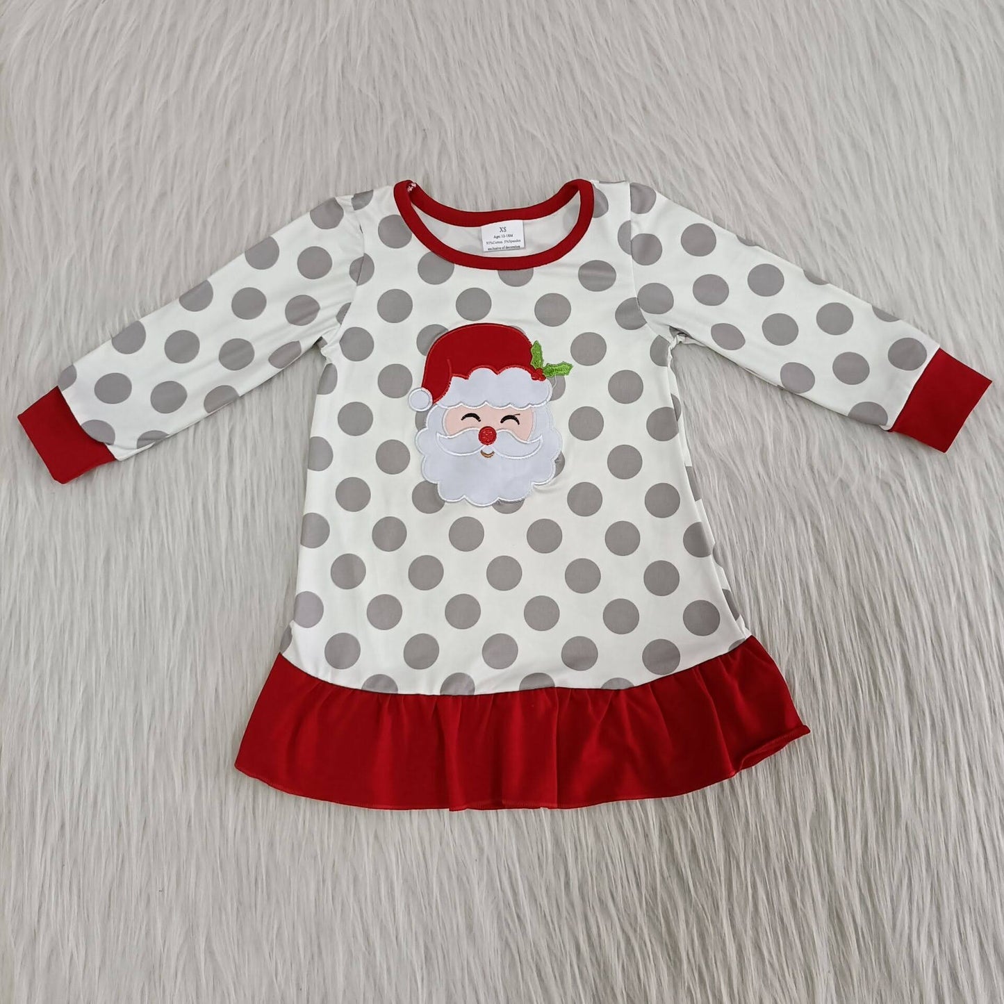Santa Claus embroidery girl's nightdress