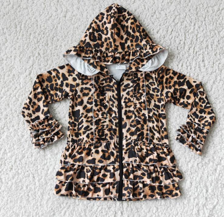 6 B6-23 Leopard Print Hooded Jacket