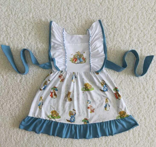 B12-3 Cute Bunny Easter Girl Dress