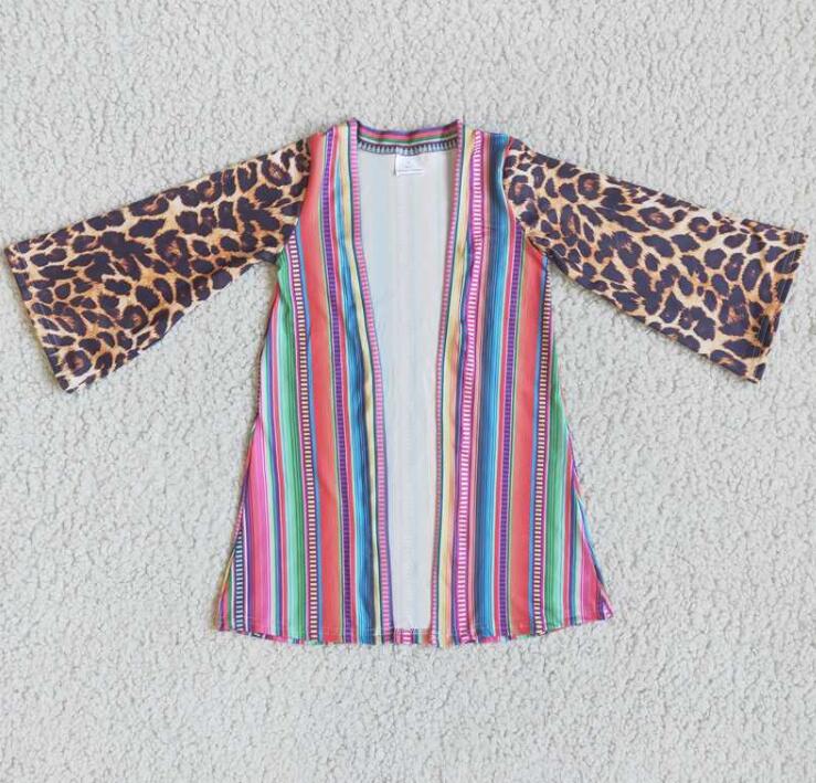 6 A13-6 Colorful Striped Cardigan Jacket