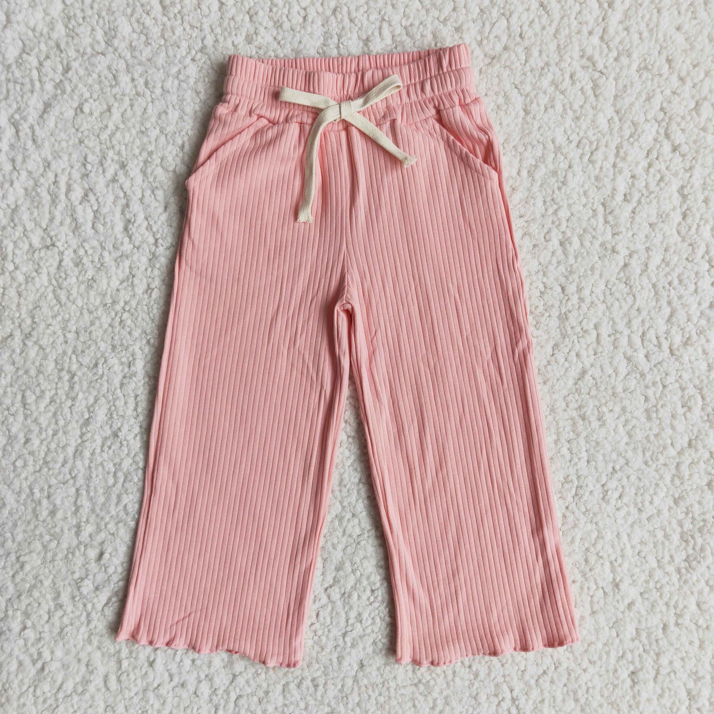 Boutique high quality baby girl's solid color knitted trousers spring and autumn children's clothing wholesale