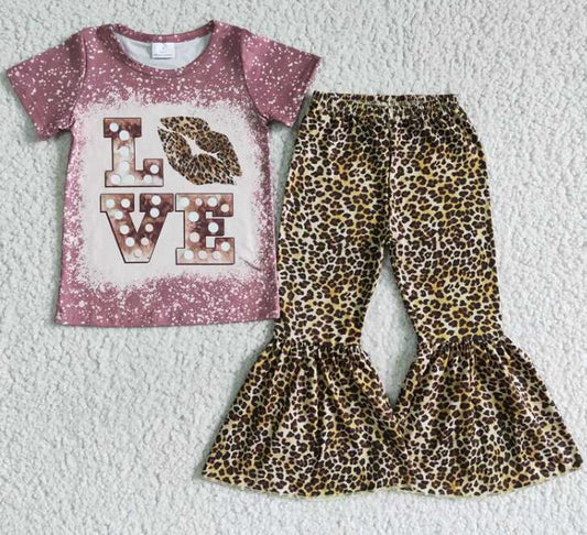 Aa-4 love Leopard Print Valentine's Day Kids Clothing