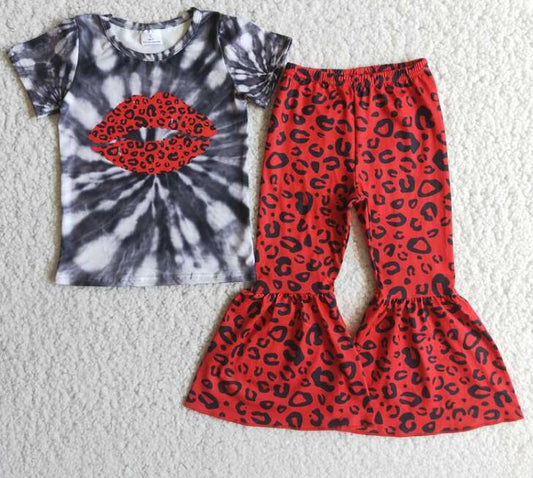 C10-11 Lips Leopard Print Girl Valentine's Day Clothes