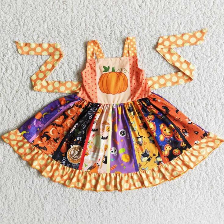 B8-1 Halloween Pumpkin Girl Dress