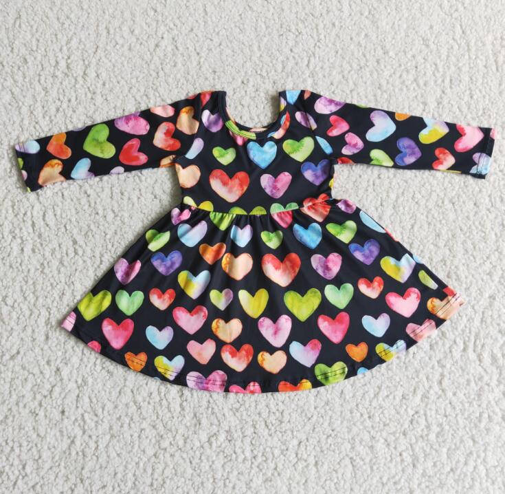 6 B8-1 Color Heart Girls Long Sleeve Dress