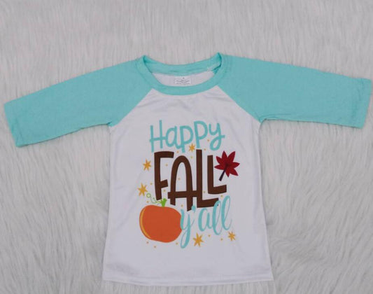6 A11-11 Happy Fall Y'all Boy T Shirt