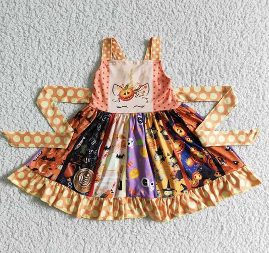 B18-11 Unicorn Pumpkin Girl Dress