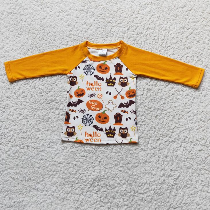 6 A17-18 Halloween Pumpkin Boy T-Shirt