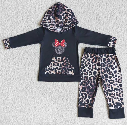 6 A0-14 cartoon leopard print hooded outfits