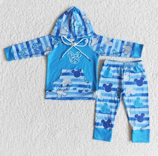 6 A27-18 blue boy hooded outfits
