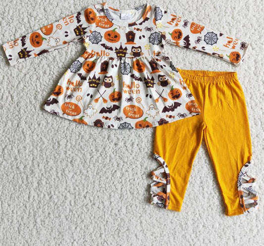 6 C7-38 hello halloween ghost leggings outfits