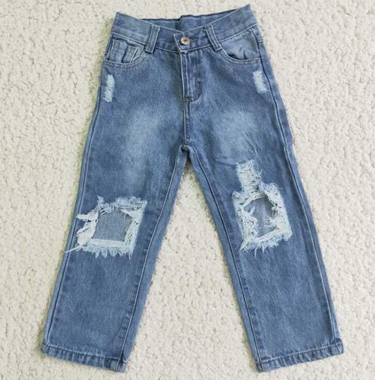 D4-16 Ripped Straight Jeans