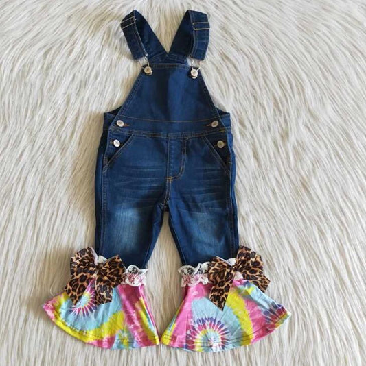 D2-30 tie dye bottom overalls jeans trousers