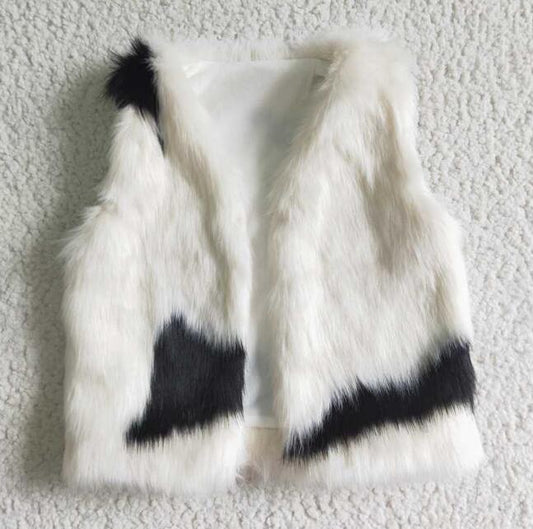 6 A21-13 Kids White Fur Vest Jacket