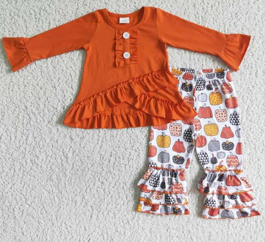 6 A13-28 Orange Top Pumpkin Pants Set