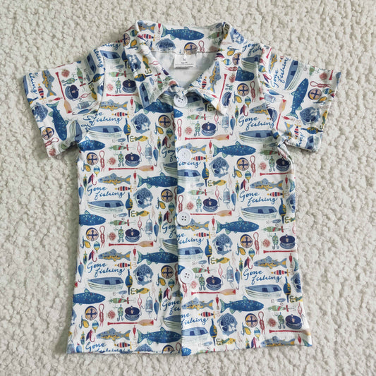 BT0010 Baby Boys Summer Fish Shirt