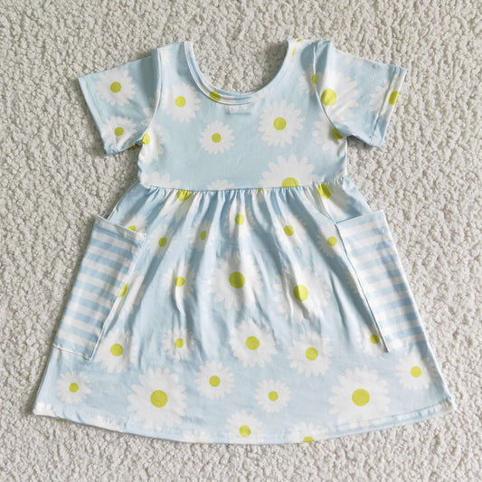 GSD0096 Summer Daisy Flower Dress With Pocket