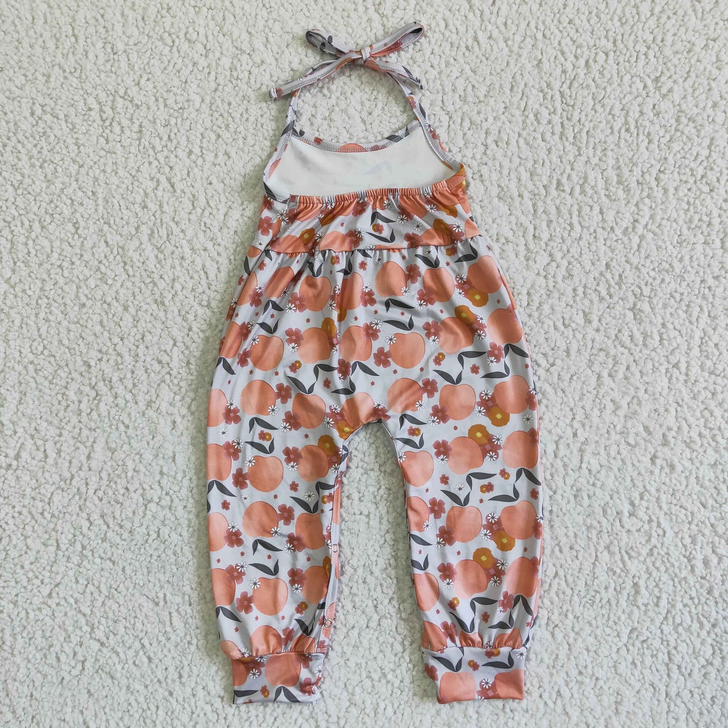 SR0052 Baby Girls Peach Halter Jumpsuit