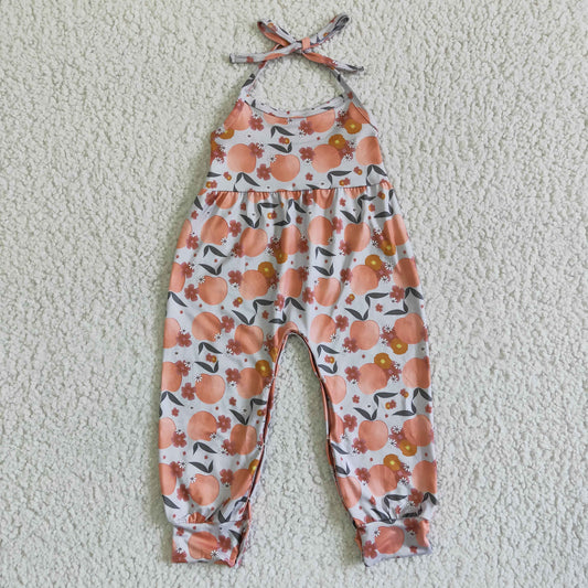 SR0052 Baby Girls Peach Halter Jumpsuit