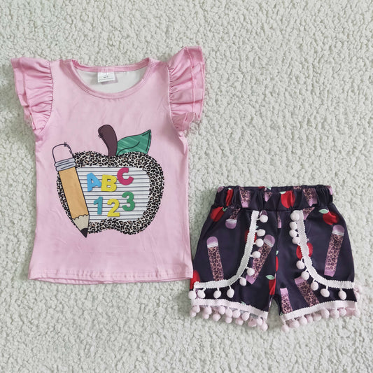 GSSO0116 ABC apples back to school girl's sets