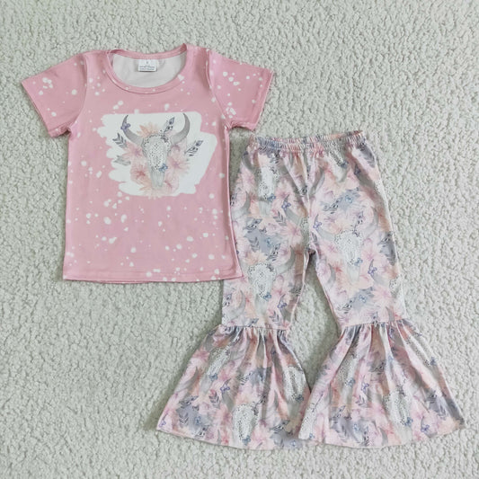 GSPO0072 Baby Girls Floral Pink Outfit