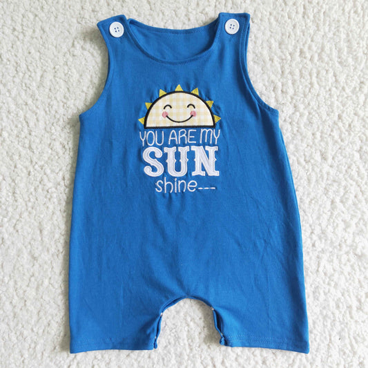SR0034 you are my sunshine embroidery boy romper