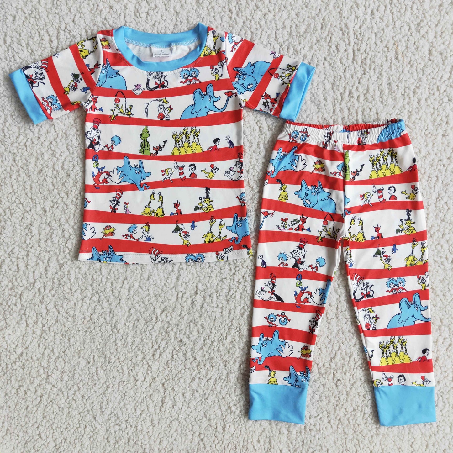 Cat in the hat girl's outfit ruffle pajamas