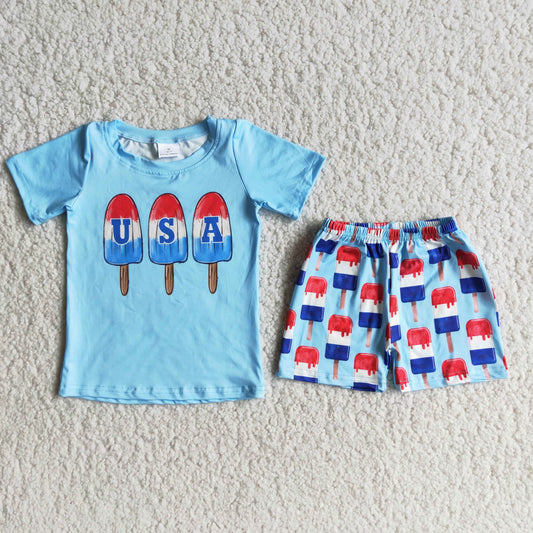 USA Popsicle Shorts Boys' 4th of July Outfit