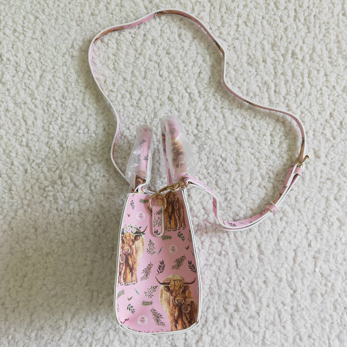 BA0018 Pink Cow Girl Small Bag Satchel Handbag