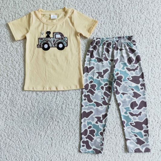 BSPO0014 Boys Embroidered Camouflage Summer Outfits