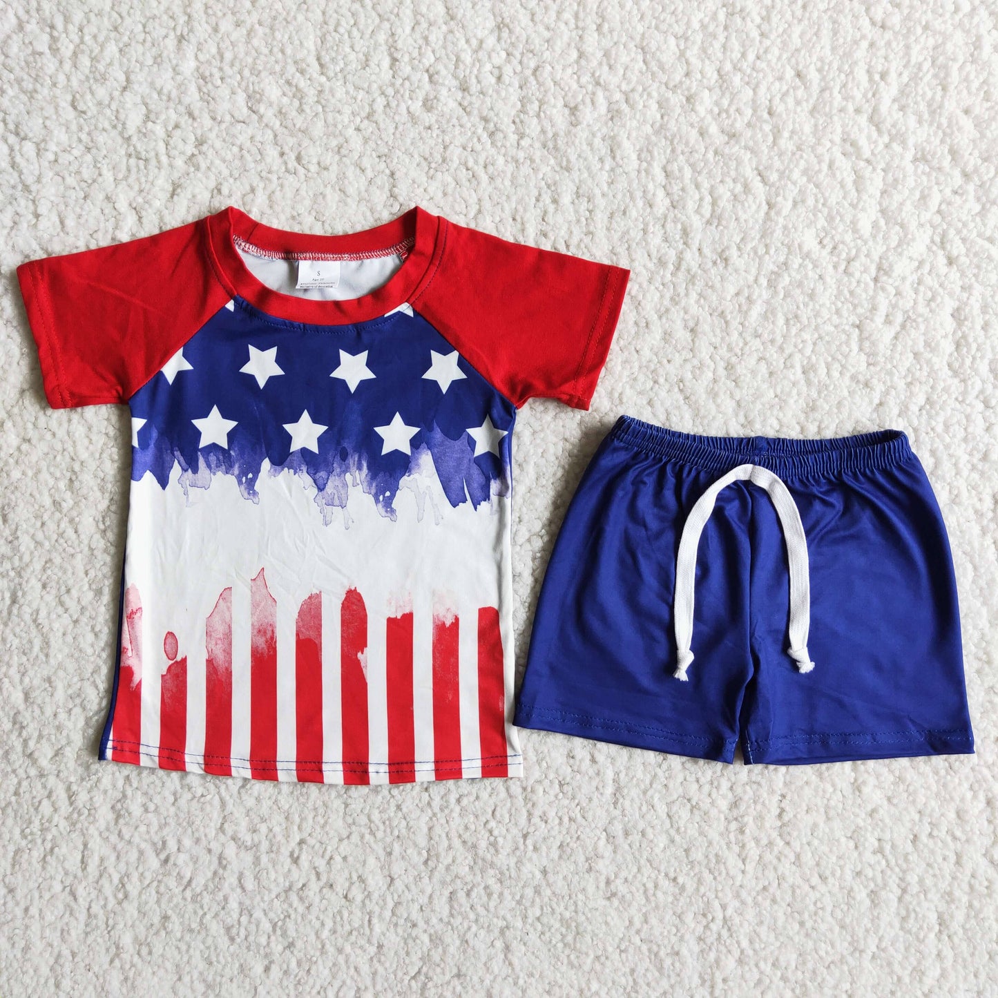 Flag Bleach Design Girls 4th of July Clothes
