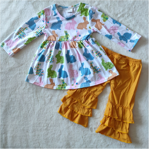 Eggs and Chicks Easter Girls' ruffle pants outfits