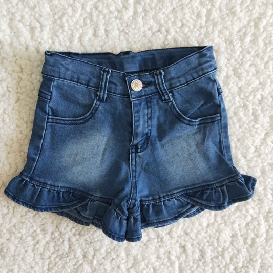 Girls' Ruffle Denim Shorts