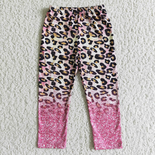 P0016 Patchwork leopard print girl leggings pants