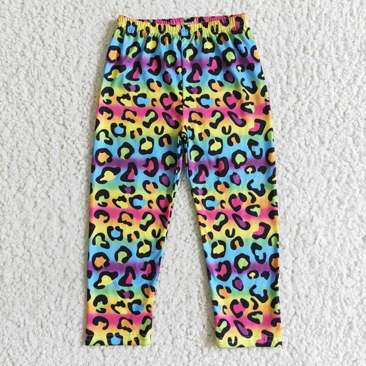 P0015 colorful leopard print legging pants