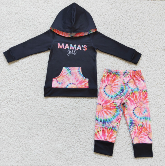 Mama's girl tie-dye hooded sets