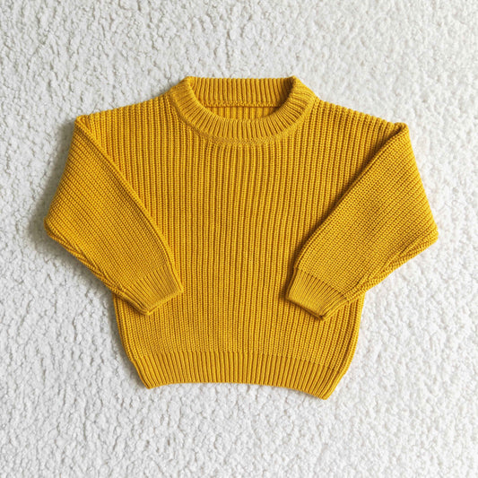 GT0034 Yellow knitted sweater for kids