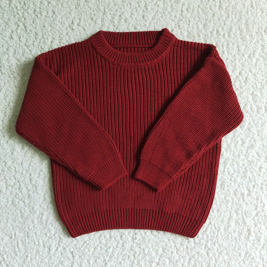GT0035 Dark Red Baby Knitted Sweater