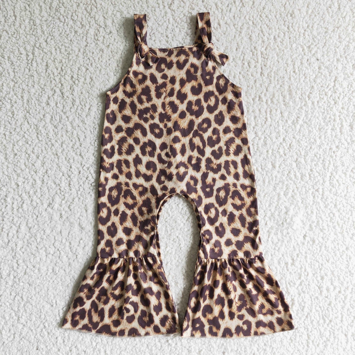 SR0087 Girls Leopard Print Suspender Jumpsuit
