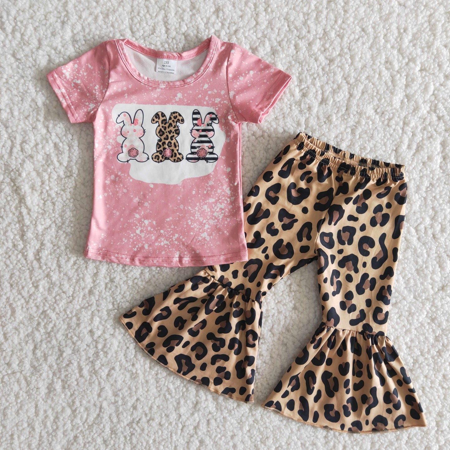 Leopard Bunny Easter Baby Girl Clothes
