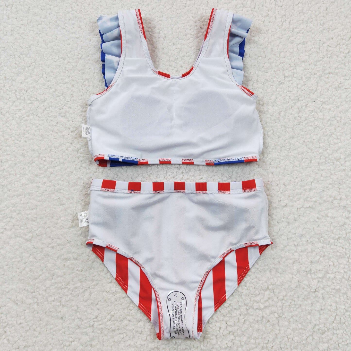 S0090 Girls' National Day Stars Stripes Lace Swimsuit Suit Made Outside